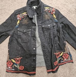 Embroidered Jean Jacket Flowers - image 1